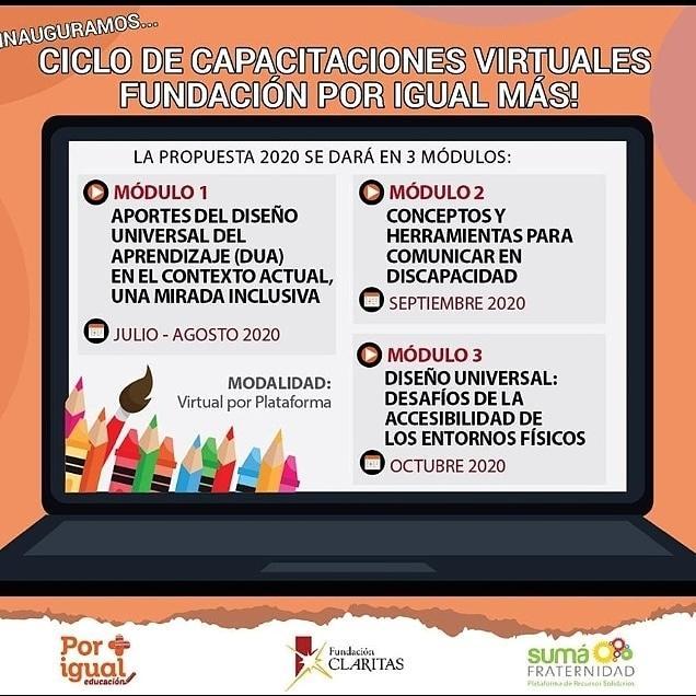 Imagen ciclo de capacitaciones virtuales fundación Por Igual Mas