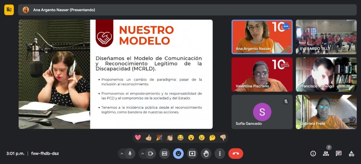 captura de pantalla de la reunión con escuela Casa Tilly