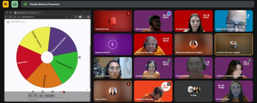 pantalla de meet con juego de ruleta