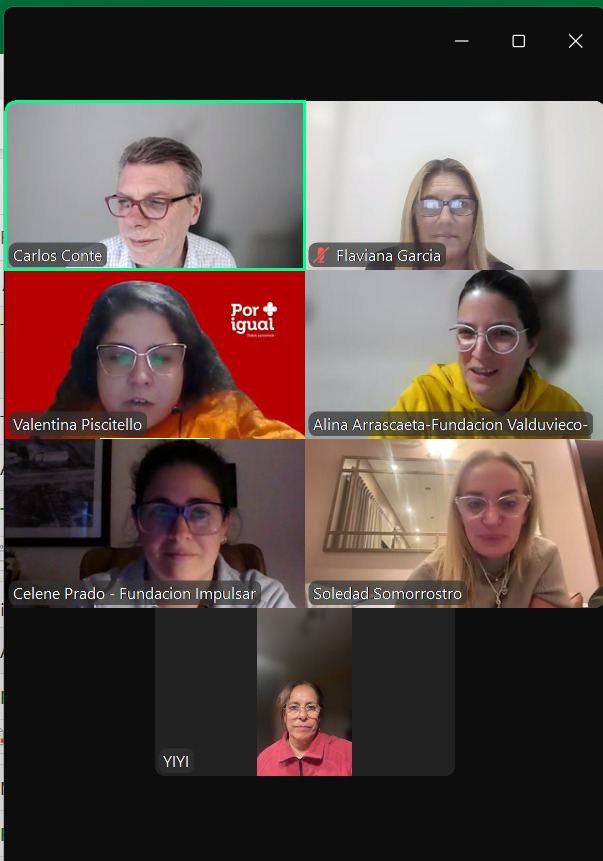 Captura de pantalla de reunión virtual con FAIDIS