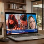 un computado con la imagen un videollamada donde se la ve a Ana Argento Nasser