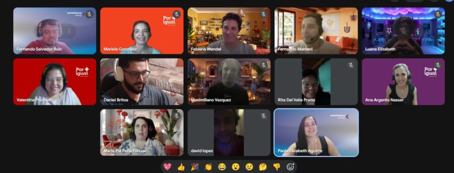 Ultima Clase testing Ecosistemas Pantalla de google meet con participantes del curso de Testing