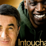 un hombre blanco y otro hombre negro y el titulo intocables