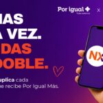 un celular con el logo de naranja x y la frase Dona una Vez y ayudas el doble