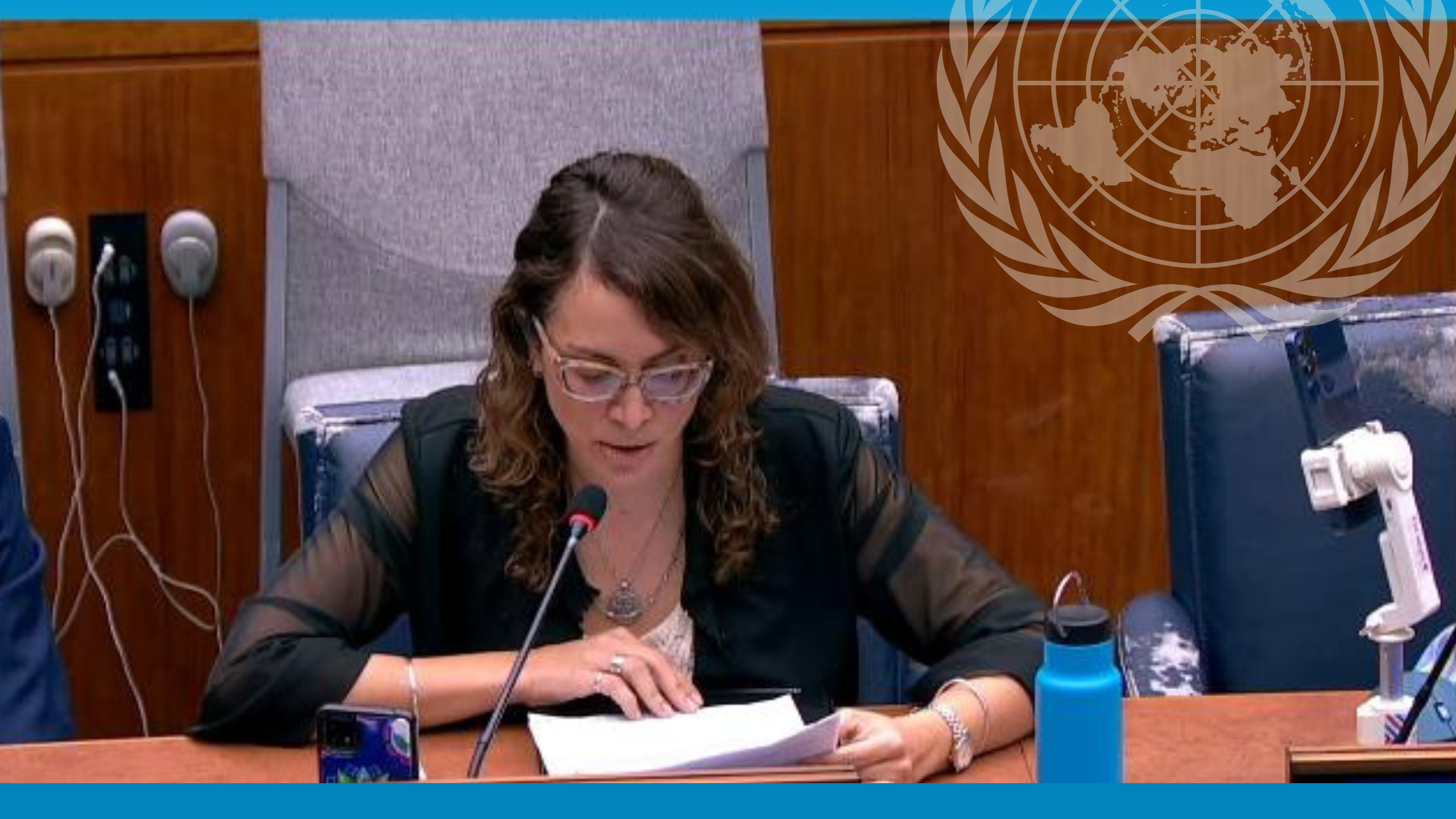 Ana Argento Nasser en su disertación en la ONU
